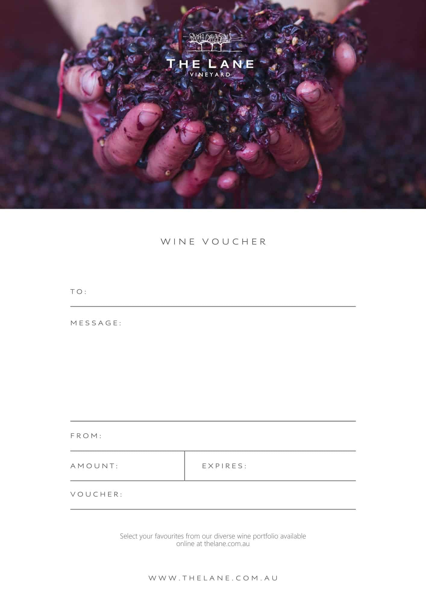 Lane Wine Voucher The Lane Vineyard